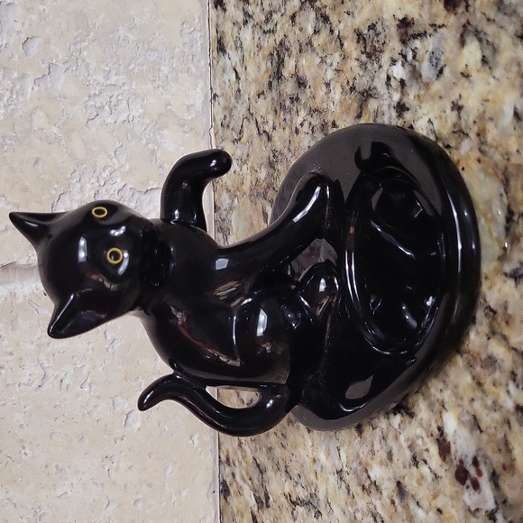 Partylite Ceramic Black Cat Tea Light Holder - Picture 2 of 7